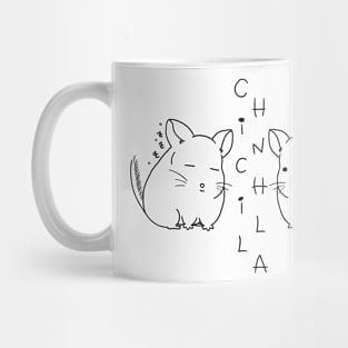 Minimal Cute Chinchilla Logo Black White Art Mug